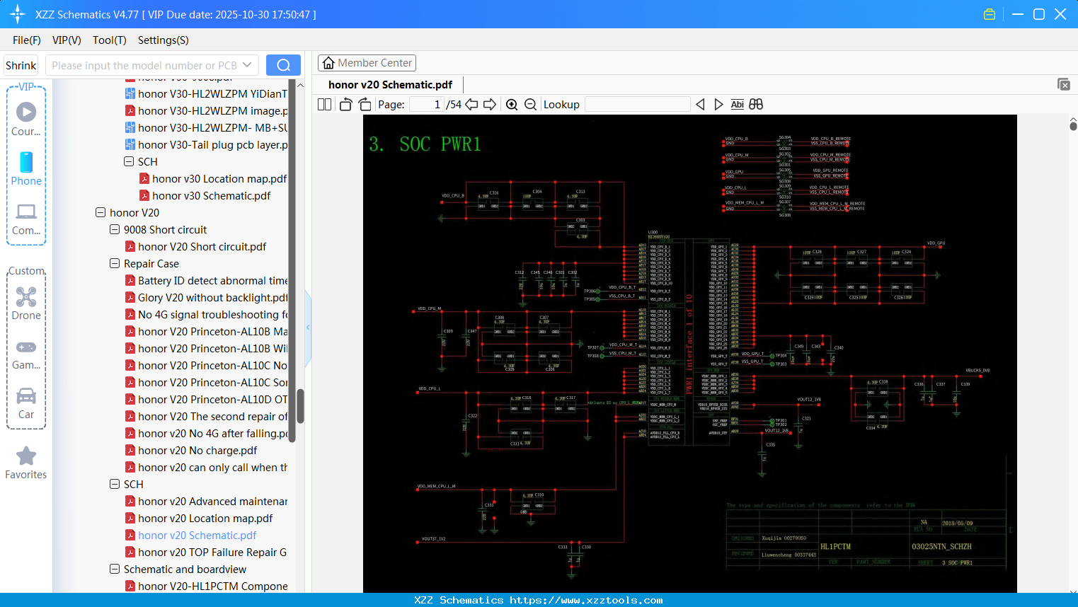 Honor V20 Schematic